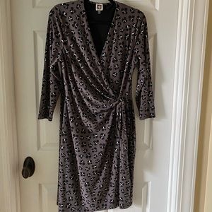 Anne Klein Classic V-Neck Faux Wrap Dress